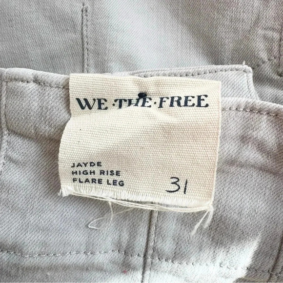New Free People Jayde Flare Jeans High Rise We The Free Light Sea Wash Gray 31 - Picture 7 of 14